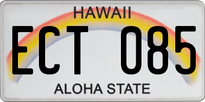HI license plate ECT085