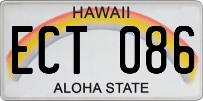 HI license plate ECT086