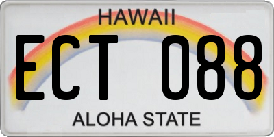 HI license plate ECT088