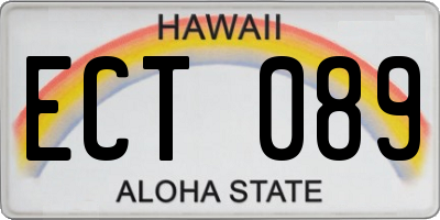 HI license plate ECT089
