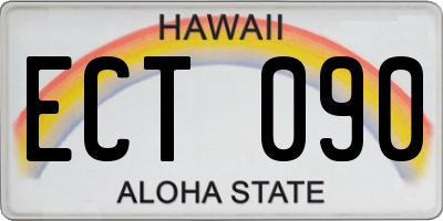 HI license plate ECT090