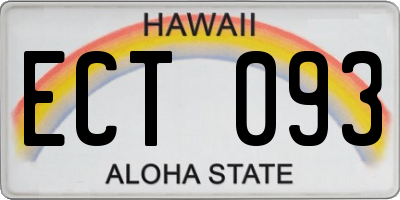 HI license plate ECT093