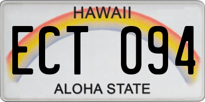 HI license plate ECT094