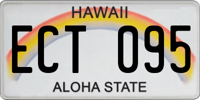 HI license plate ECT095