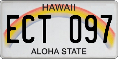 HI license plate ECT097