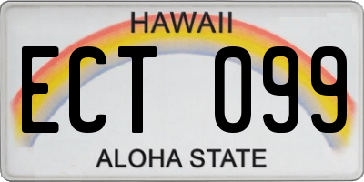 HI license plate ECT099