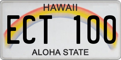 HI license plate ECT100