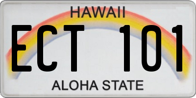 HI license plate ECT101