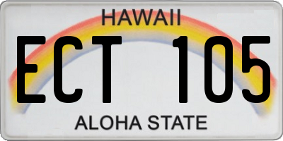 HI license plate ECT105