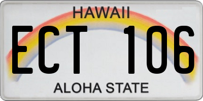 HI license plate ECT106