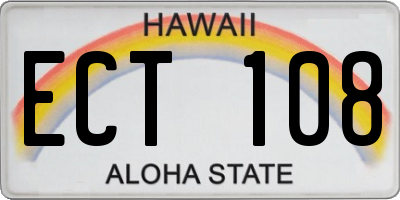 HI license plate ECT108