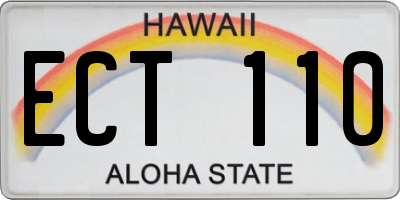 HI license plate ECT110