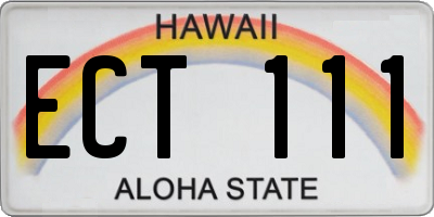 HI license plate ECT111