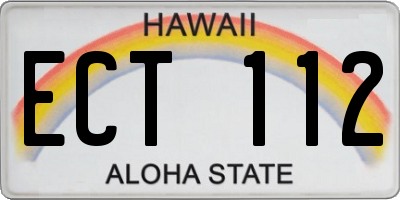 HI license plate ECT112