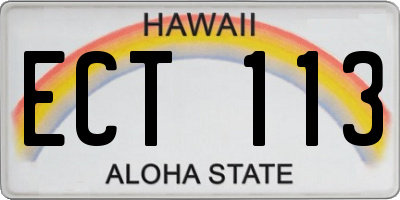 HI license plate ECT113