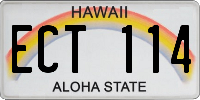 HI license plate ECT114