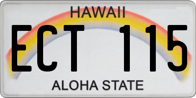 HI license plate ECT115