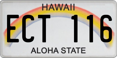 HI license plate ECT116