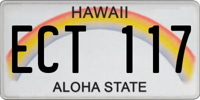 HI license plate ECT117
