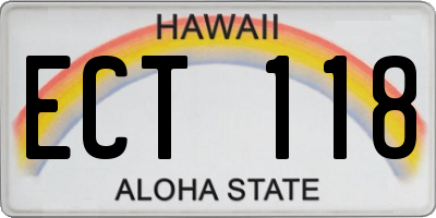 HI license plate ECT118