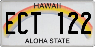 HI license plate ECT122