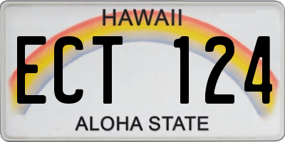 HI license plate ECT124