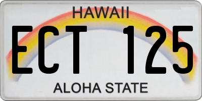 HI license plate ECT125