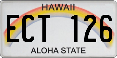 HI license plate ECT126