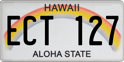 HI license plate ECT127