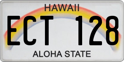 HI license plate ECT128