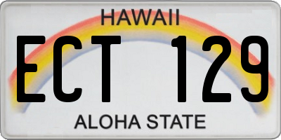 HI license plate ECT129
