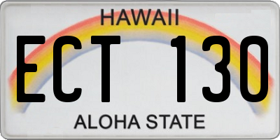 HI license plate ECT130