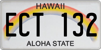 HI license plate ECT132