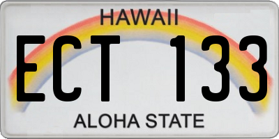 HI license plate ECT133