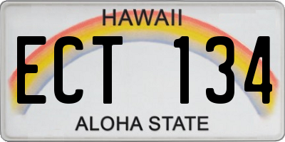 HI license plate ECT134