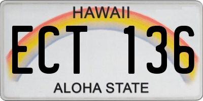 HI license plate ECT136