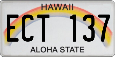 HI license plate ECT137