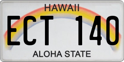 HI license plate ECT140