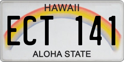 HI license plate ECT141