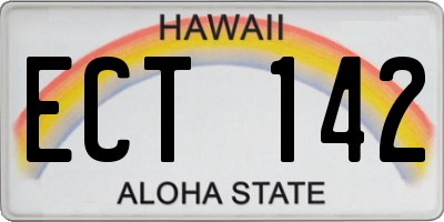 HI license plate ECT142