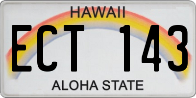 HI license plate ECT143