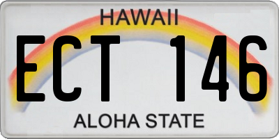 HI license plate ECT146
