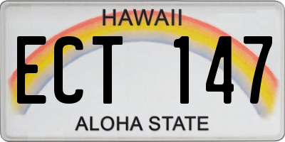 HI license plate ECT147