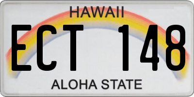 HI license plate ECT148