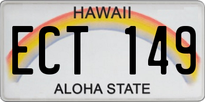 HI license plate ECT149