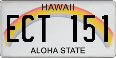 HI license plate ECT151