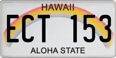 HI license plate ECT153