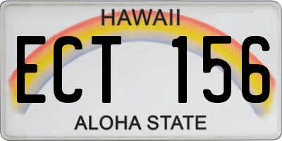 HI license plate ECT156