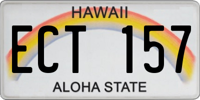 HI license plate ECT157