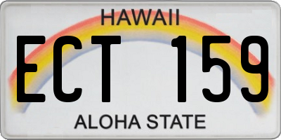 HI license plate ECT159